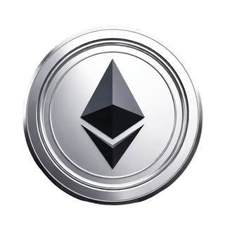 ETH Ethereum coin graphic floating as a design element